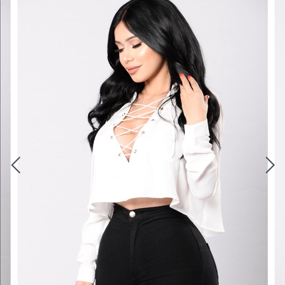 Long sleeve white top